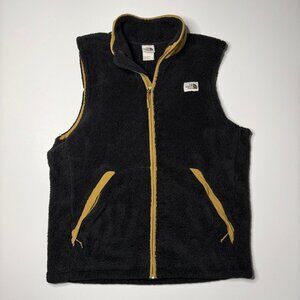 The North Face Campshire Full-Zip Fleece Jacket Vest Mens Large Black Mock Tech